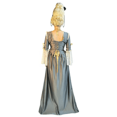 Colonial Lady Lucia Grey/Gold Women's Costume