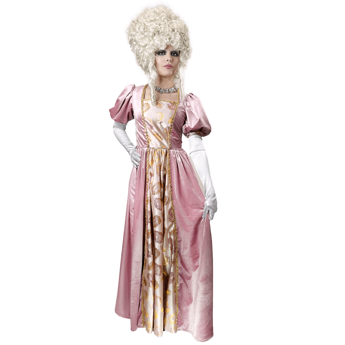 Colonial Light Pink and Champagne Velvet Women's Costume