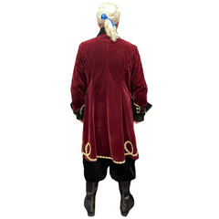 Colonial Men's Burgundy Velvet Historical Costume