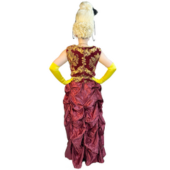 Colonial Red and Gold Brocade Women's Costume