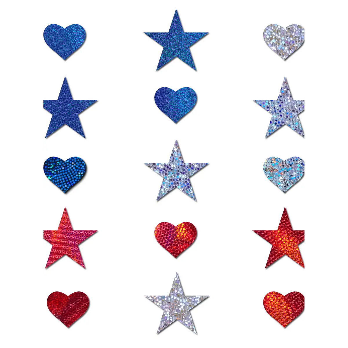 Confetti Glitter Red, White & Blue Patriotic Body Pasties