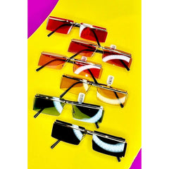 Cool Rectangle Metal Bar Sunglasses