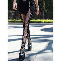 Crochet Faux Lace Up Tights