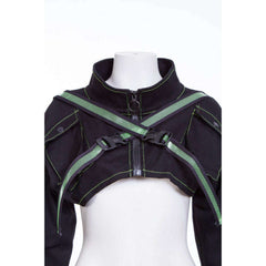 Cyberpunk Buckle Strapped Ultra Crop Jacket