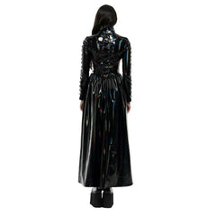 Cyberpunk Holographic Black Trench Coat