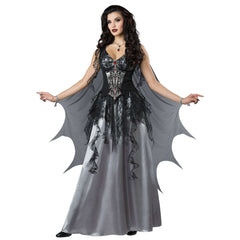 Dark Vampire Adult Dress Costume w/ Bat Wing Cape