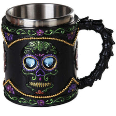 Day of The Dead Resin Skull Mug