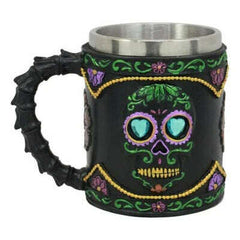 Day of The Dead Resin Skull Mug