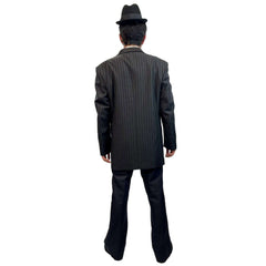 Deluxe 1920s Black Pinstripe Gangster Suit Adult Costume w/ Bow Tie