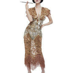 Deluxe 20's Sequin Gold Flapper Adult Costume