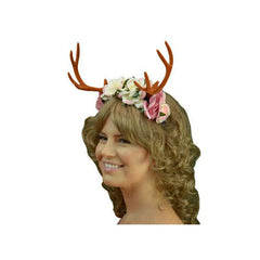 Deluxe Antlers Headband with Flowers