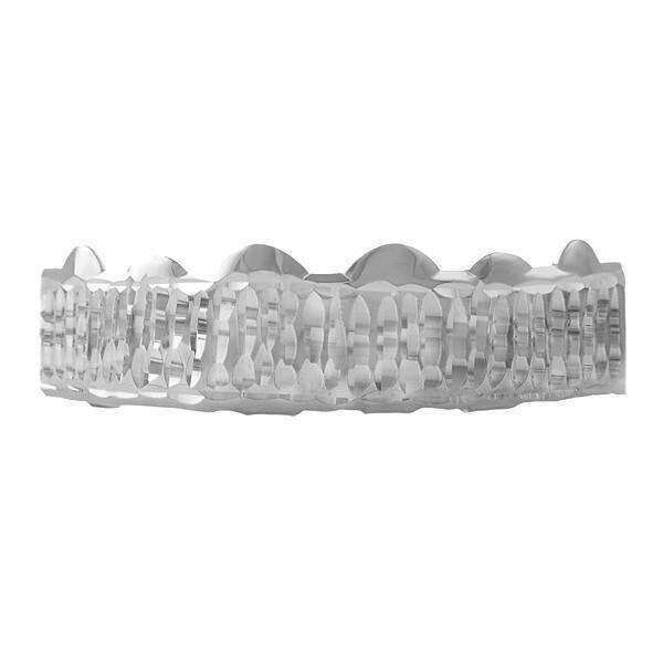 Diamond Cut Silver Bar Style Rhodium Grill TOP