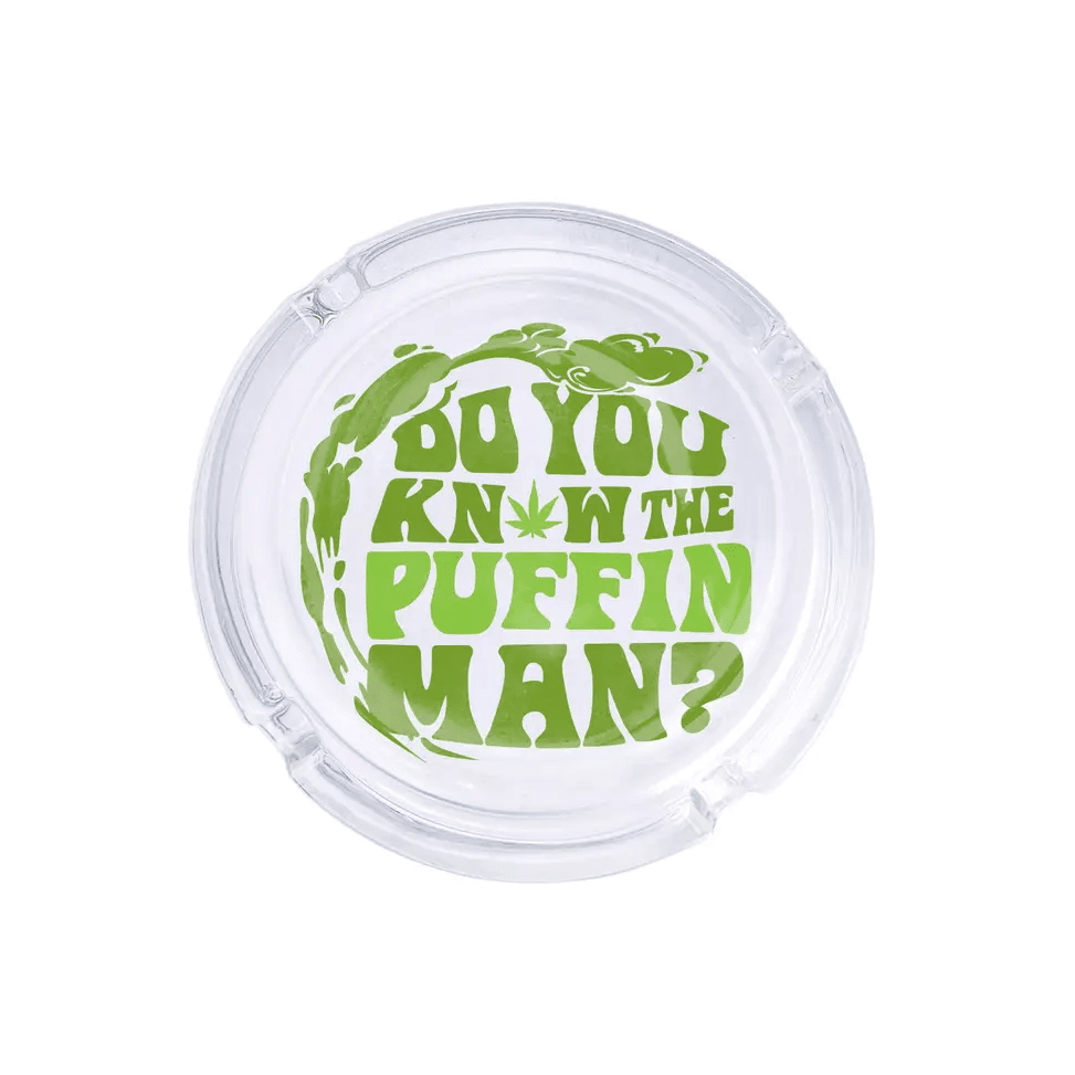 Do You Know the Puffin Man Glass Ashtray