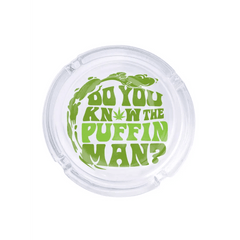 Do You Know the Puffin Man Glass Ashtray