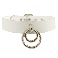 Double O-Ring Thick Leather Choker