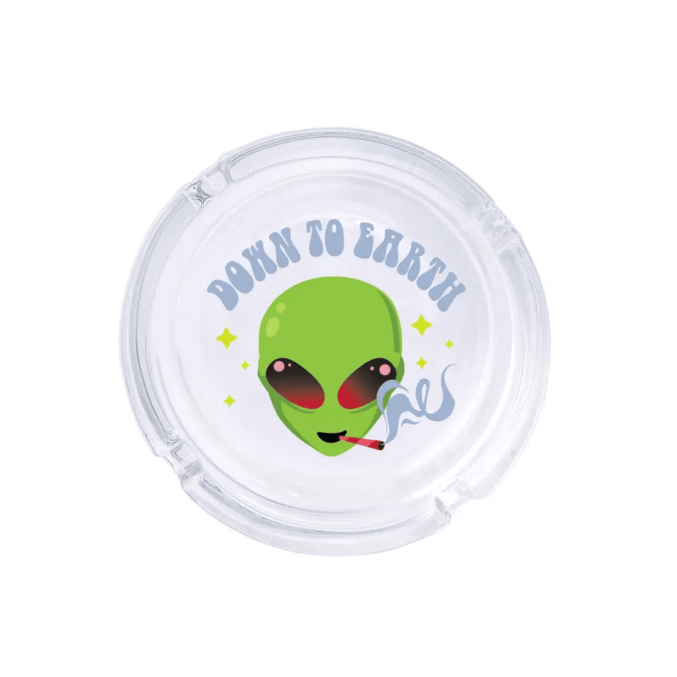 Down to Earth Alien Glass Ashtray