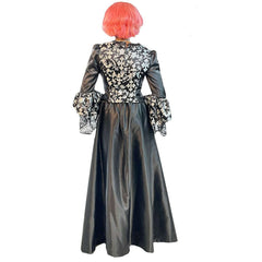 Elegant Colonial Black and Silver Women's Costume