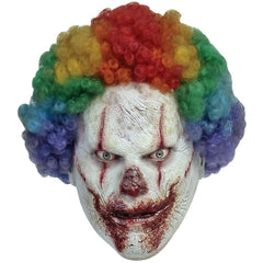 Evil Clown with Rainbow Wig Clöyne Latex Mask