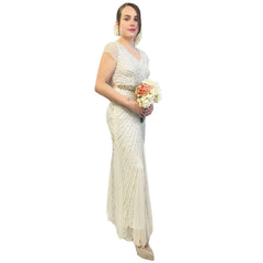 Exclusive 1920s Beaded Wedding Gown Women's Costume