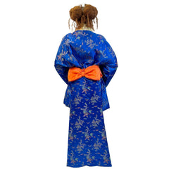 Exclusive Blue Japanese Short Kimono Princess Adult Costume