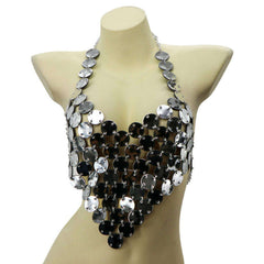 Exclusive Silver Coin Linked Halter Top