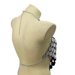 Exclusive Silver Coin Linked Halter Top