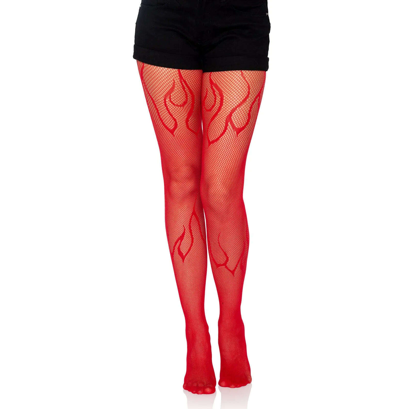 Flaming Hot Flame Fishnet Tights