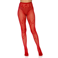 Flaming Hot Flame Fishnet Tights