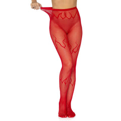 Flaming Hot Flame Fishnet Tights