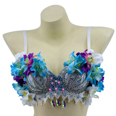 Floral Festival Mermaid Rhinestone Bra Top