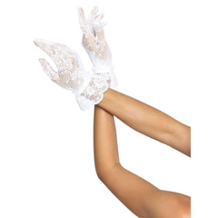 Floral Lace Wrist Length Gloves