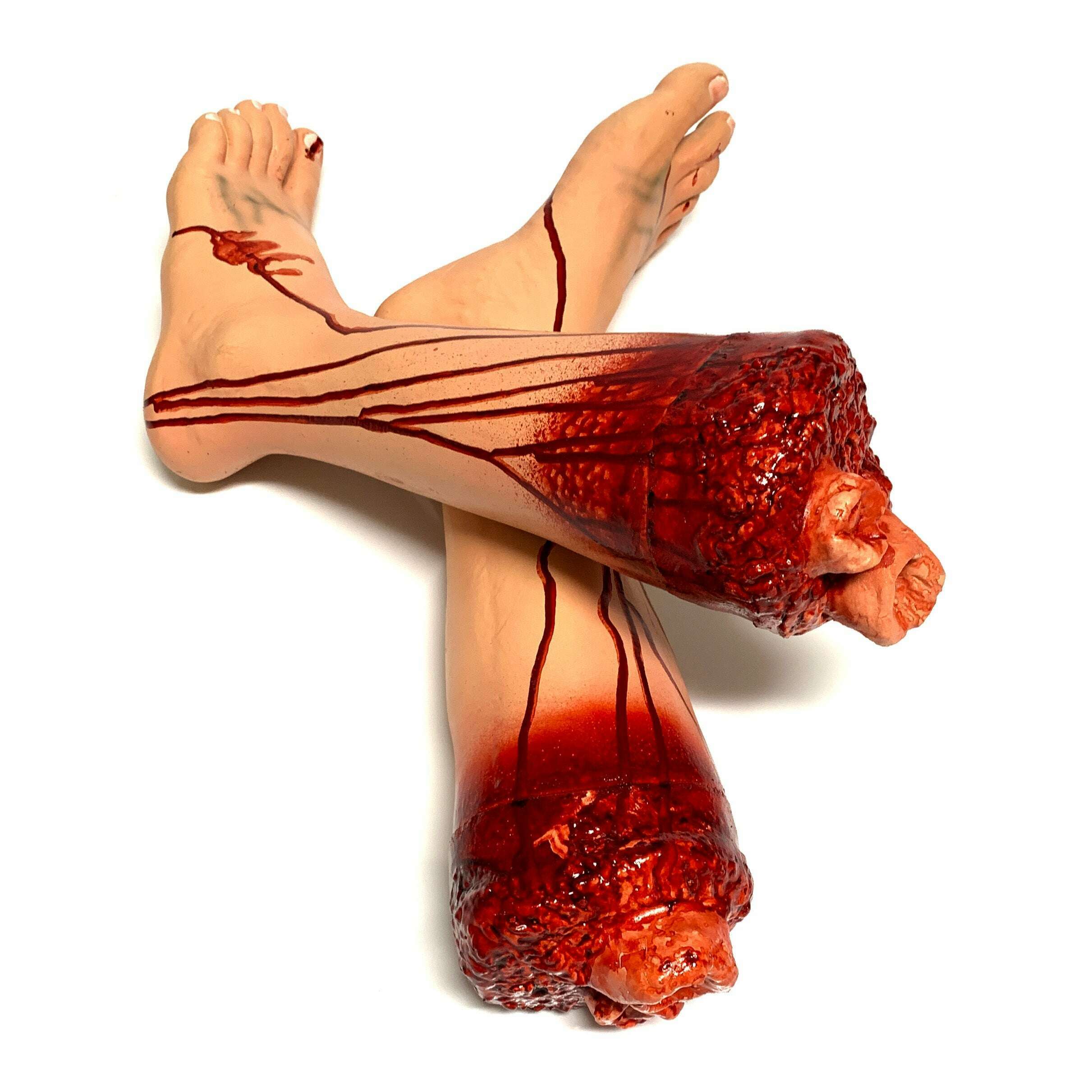 Foam Rubber and Latex Bloody Severed Foot Stump