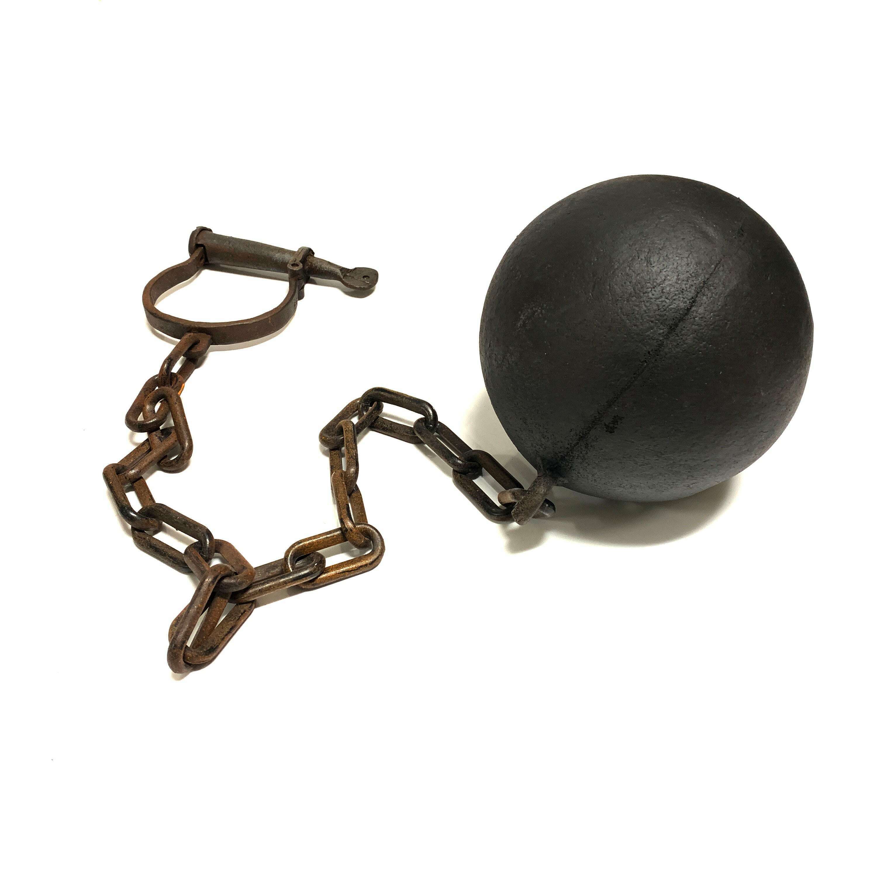 Foam Rubber Ball with Plastic Chain & Prop Leg Iron - Action Prop