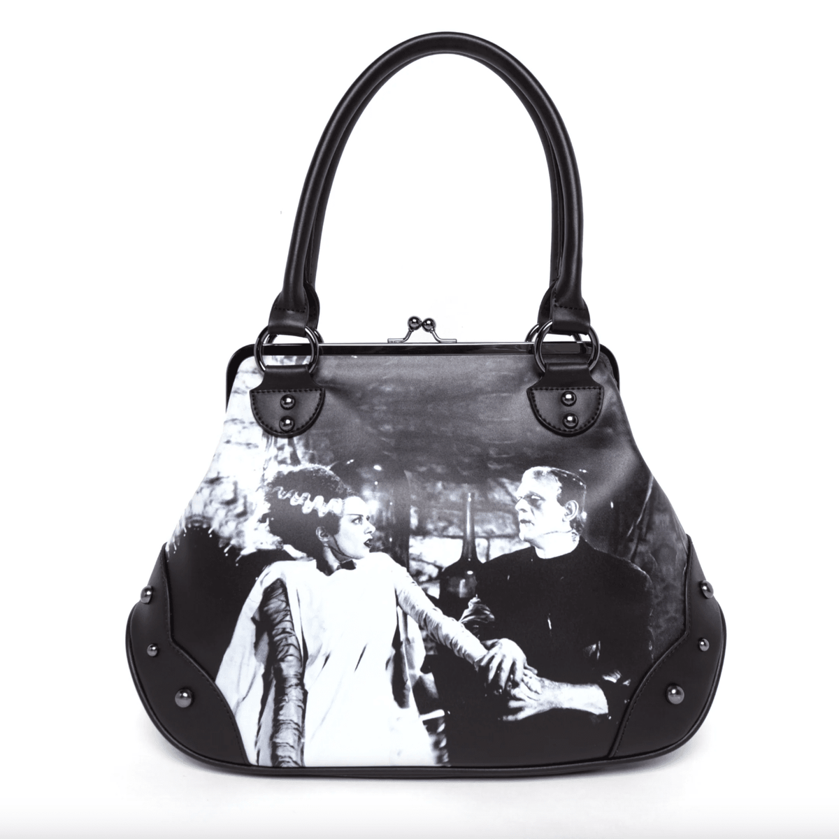 Frankenstein We Belong Dead Kiss Lock Handbag