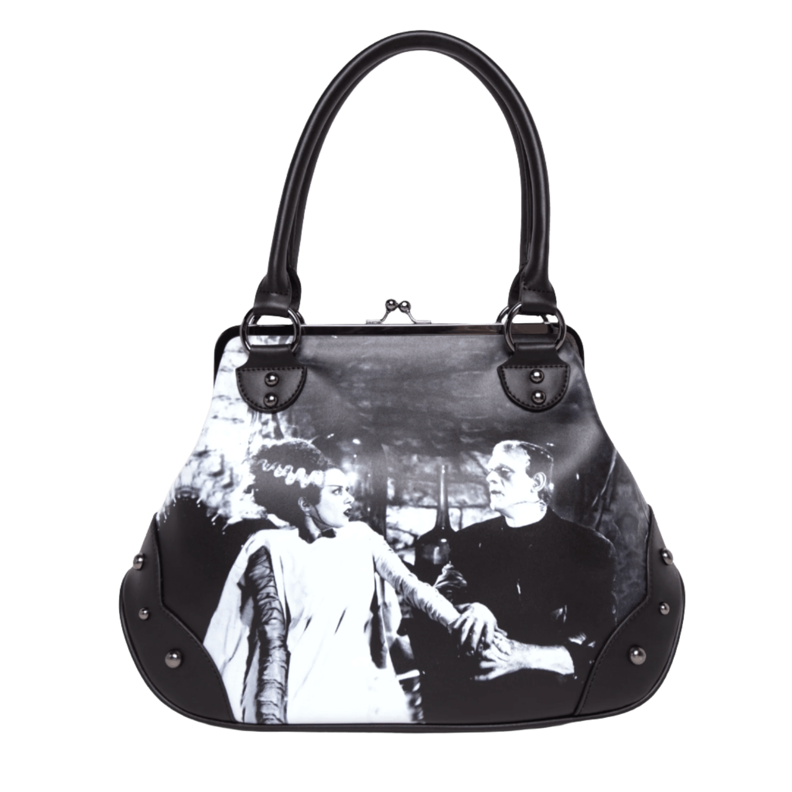 Frankenstein We Belong Dead Kiss Lock Handbag