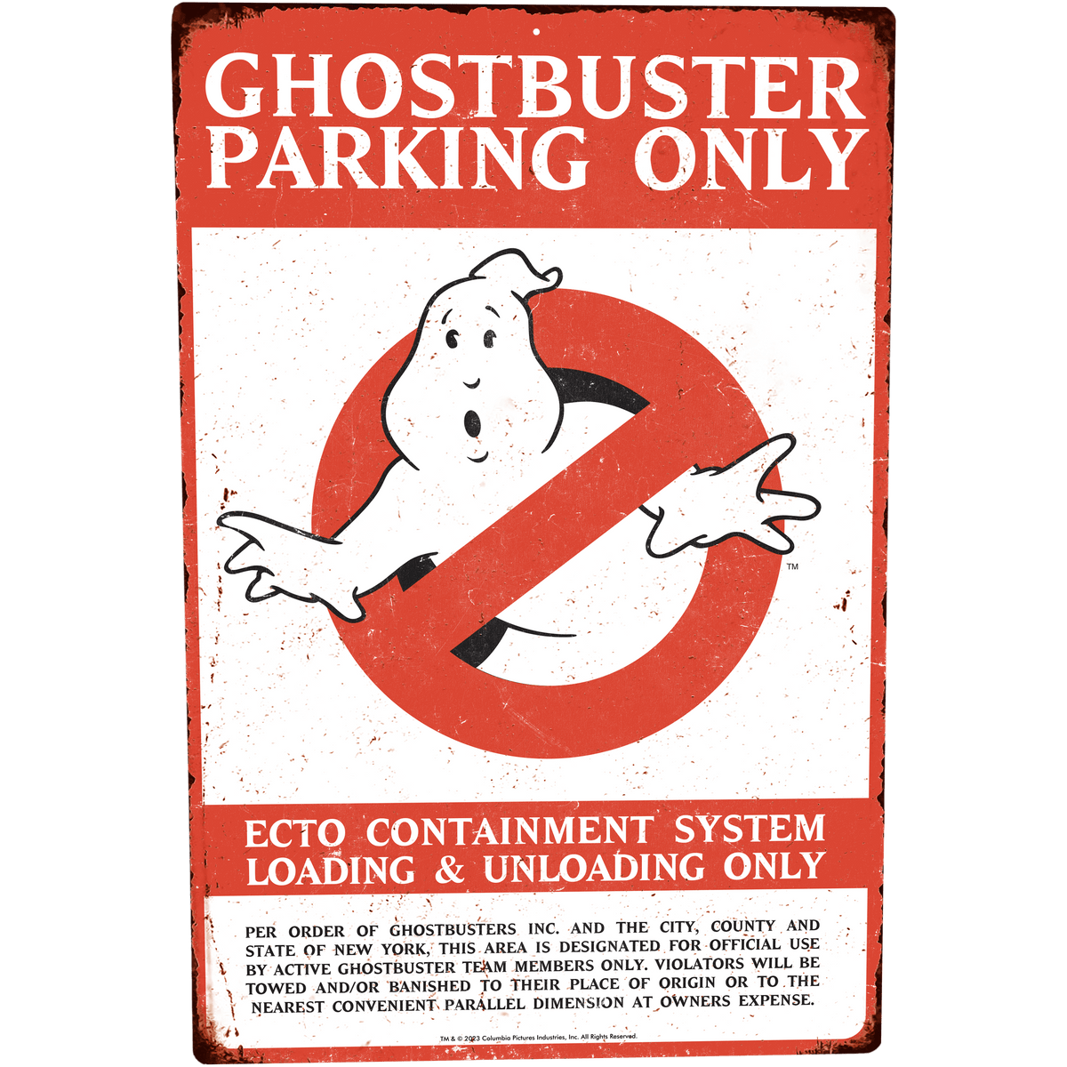 Ghostbusters: Parking Only Metal Sign