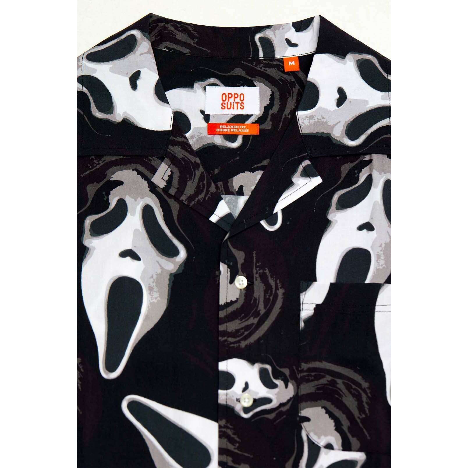 OppoSuits Ghostface Print Short Sleeve Button Up Shirt