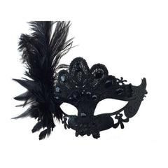 Gia Jeweled Venetian Feather Mask