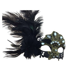 Gia Jeweled Venetian Feather Mask