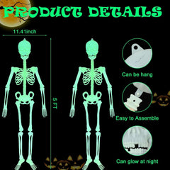 Glow In The Dark Skeletons & Bats Deluxe Decor Set