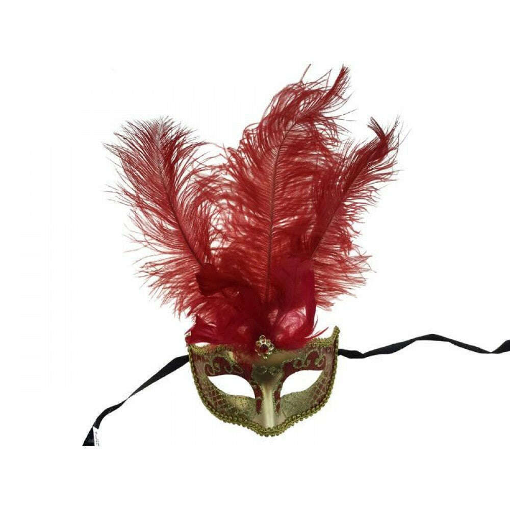 Godiva Feathered Small Venetian Mask