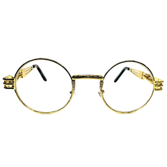 Gold Funky Frames Clear Lens Glasses