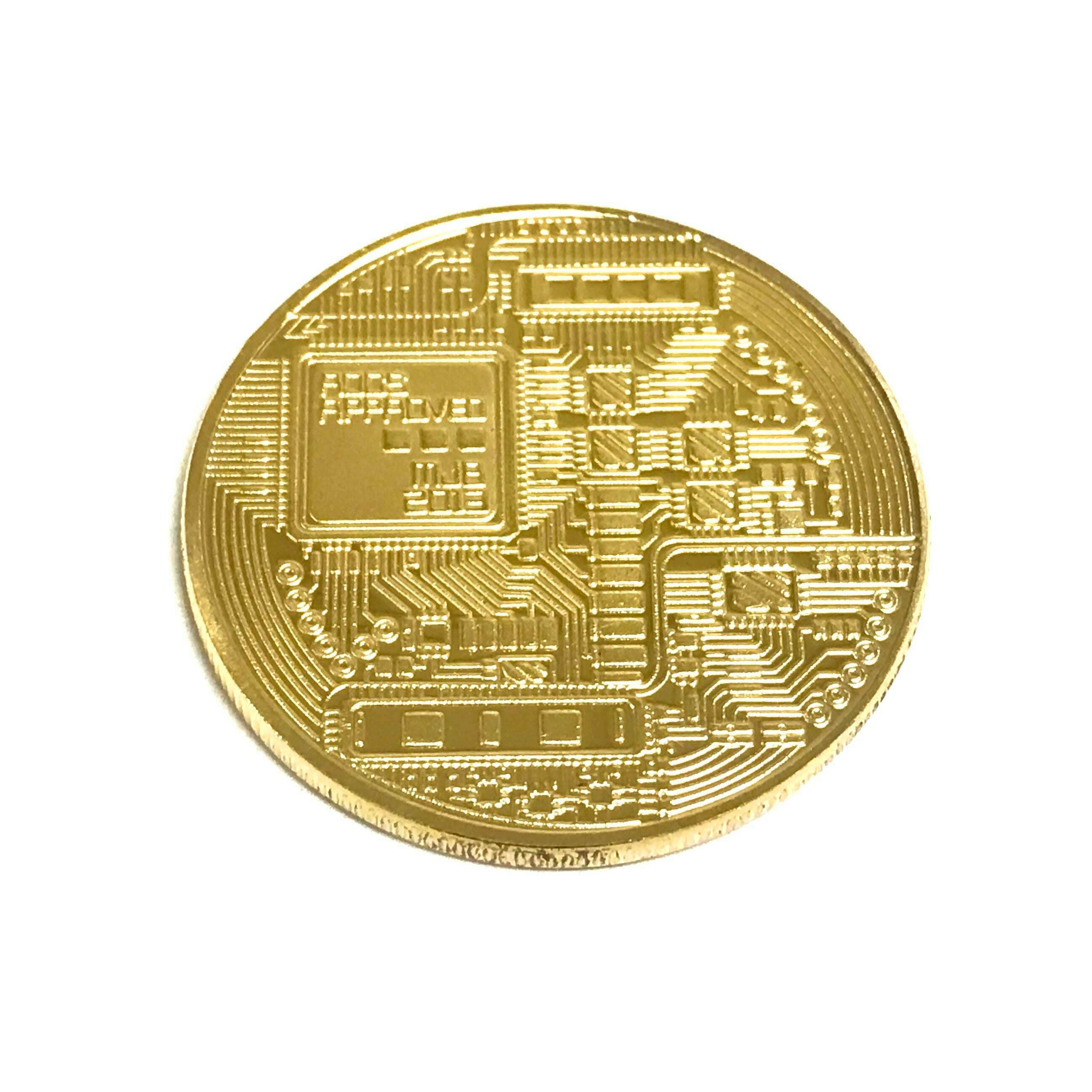 Gold Plated Bitcoin Cryptocurrency BTC Collectible Replica Display Prop