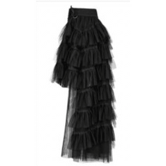 Gothic Ruffle Layered Skirt with Heart Shape Waist