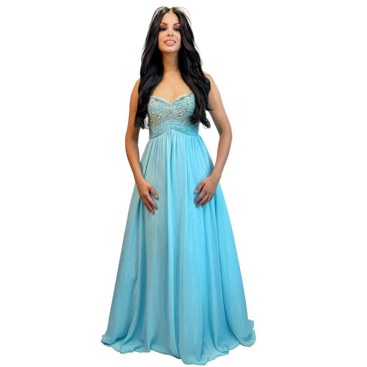 Greek Goddess Turquoise Dress Women's Costume