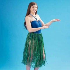 Green Raffia Grass Hula Skirt