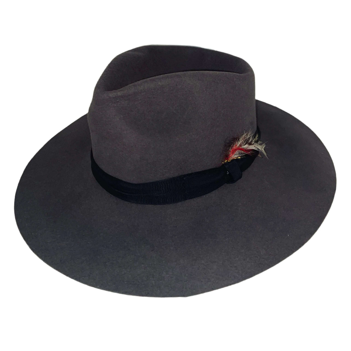 Grey Wide Brim Fedora