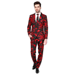 Halloween Black & Red Blood Splatter Suitmeister Adult Costume