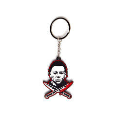 Halloween Michael Myers Crossed Knives Keychain