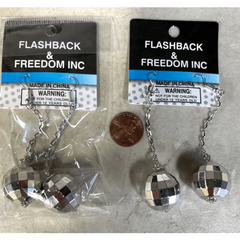 Hanging Silver Disco Ball Earrings